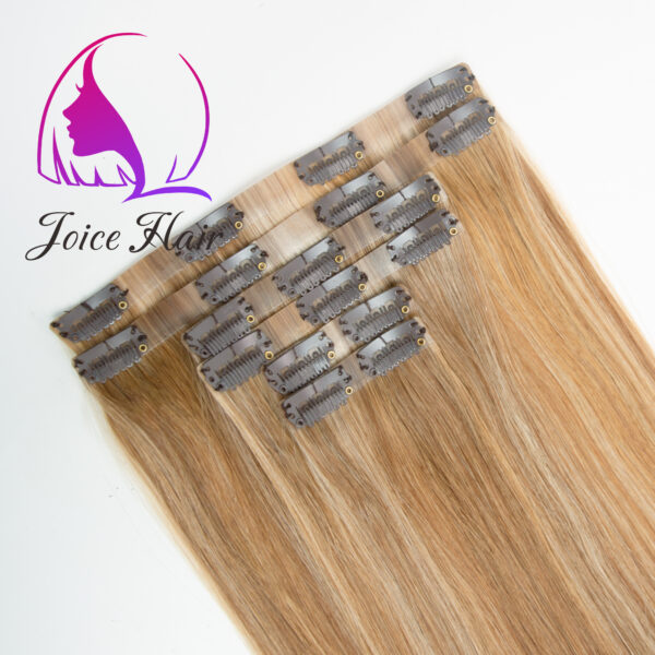 Pu Seamless Lace Clip In Set Premium Hair Extensions(Piano Highlight Mix Color)