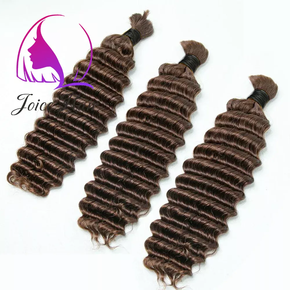 Bulk Hair For Boho Braid #2 Dark Brown Deep Wave Hair Extensions