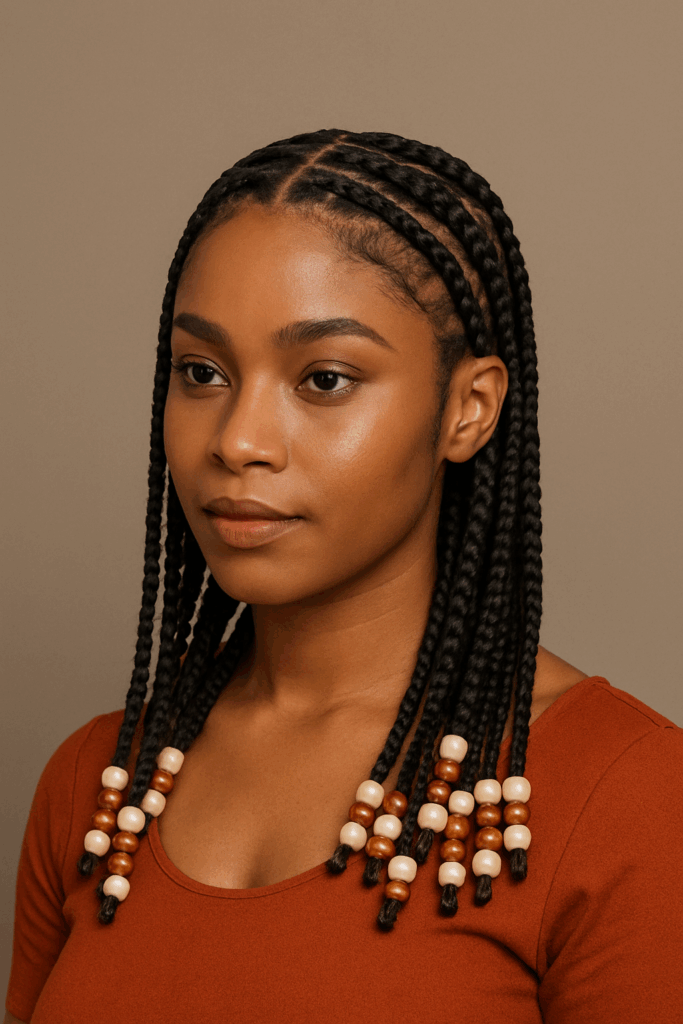 Pretty Fulani Braids with Beads