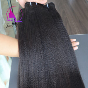 Faisceaux de cheveux Yaki grossiers Couleur naturelle Cheveux bruts