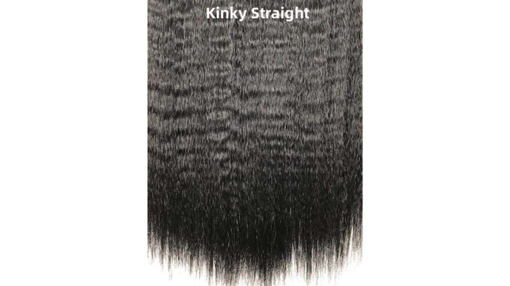 Kinky straight hair texture showing natural blown-out finish