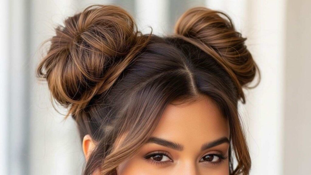 Messy clip-in bun hairpiece with textured volume