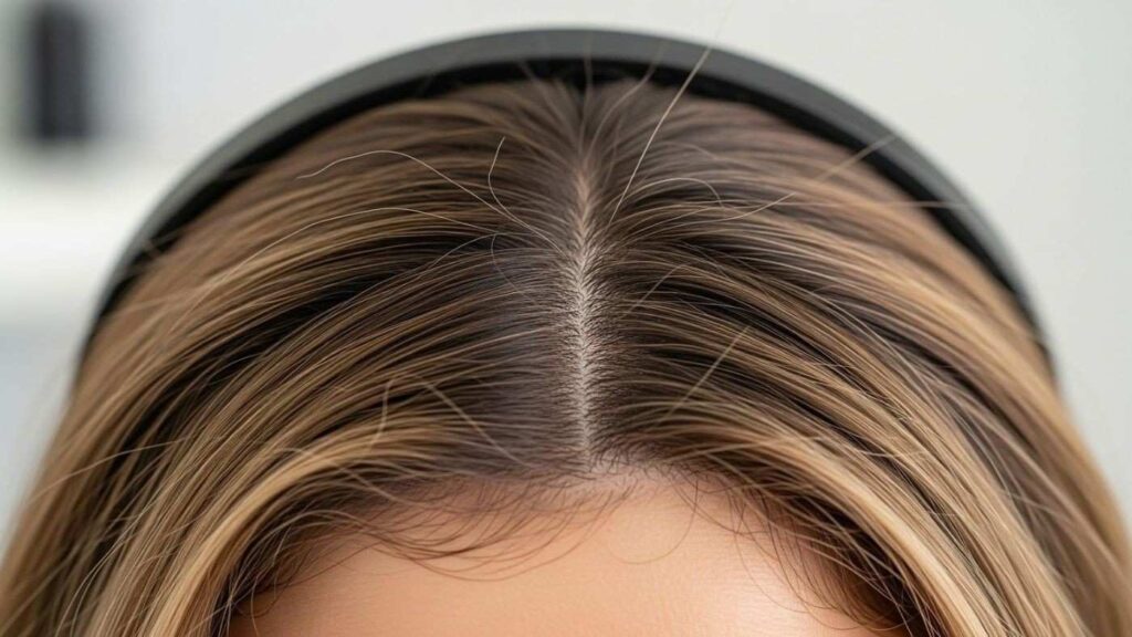 Examining crown blending in online photos of halo hair extensions