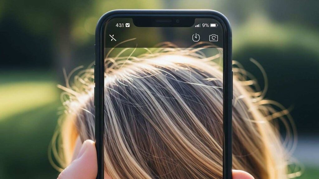 Taking a daylight photo of natural hair to match extension color