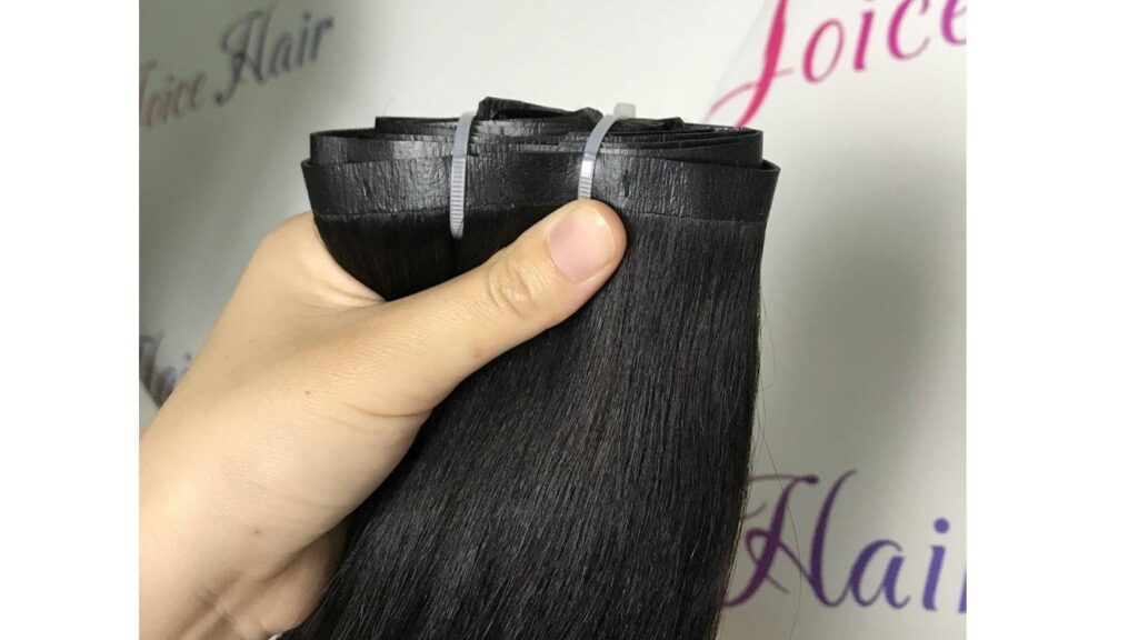 Straight yaki texture clip-in bun with natural density