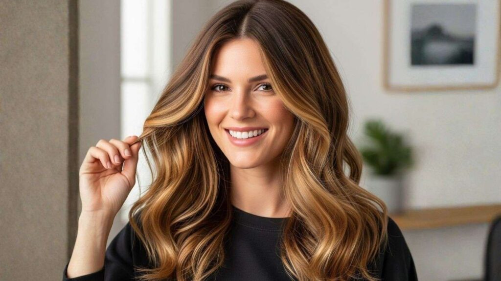 Tape-in hair extensions close-up showing adhesive tabs