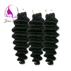 Feather Lite Crochet Human Hair Extensions Loose Deep Wave